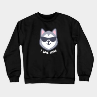 siberian husky sunglasses Crewneck Sweatshirt